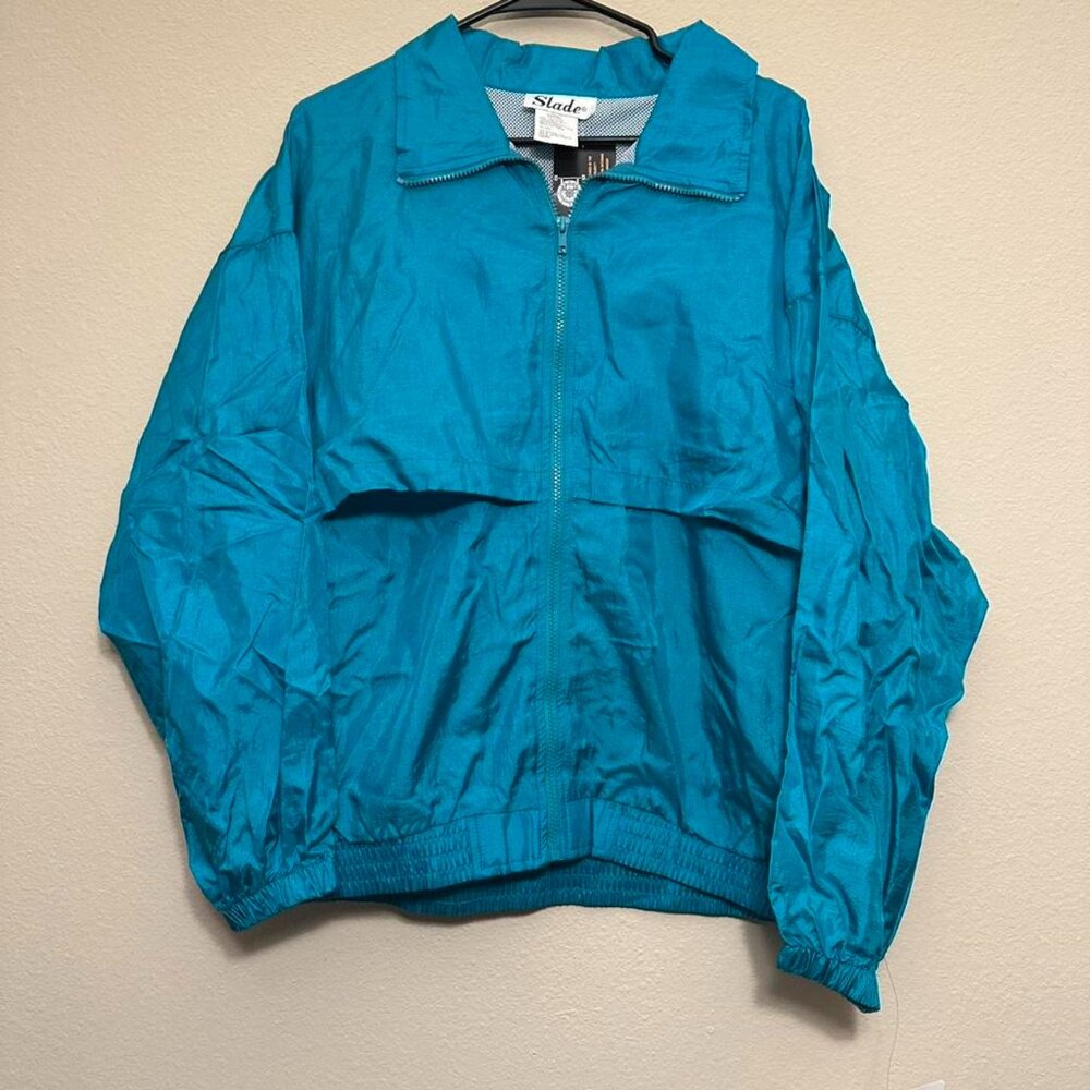 Vintage NWT Slade Lightweight Teal Blue Windbreaker Jacket  Size: Large